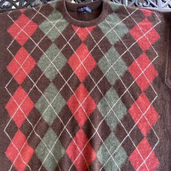 100% Cashmere - Clan Douglas - Scotland - LUXURY - Argyle Crew Neck Sweater - XL - Picture 5 of 8
